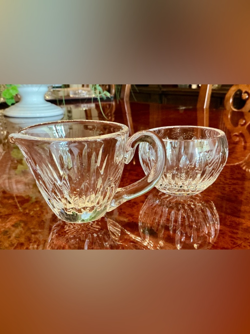 Waterford Crystal Carina Set of Creamer and Open Sugar Bowl